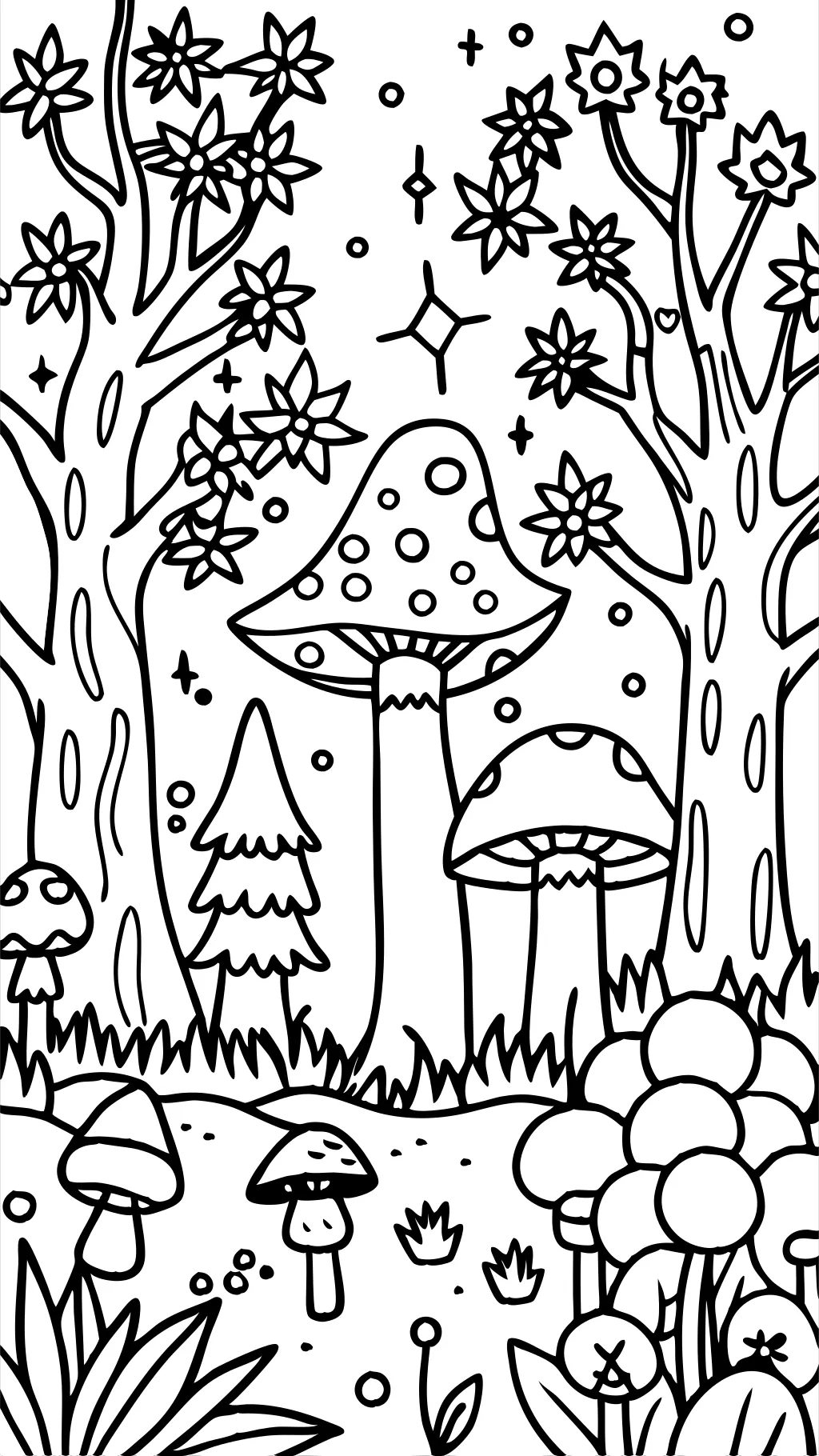 magical forest coloring pages